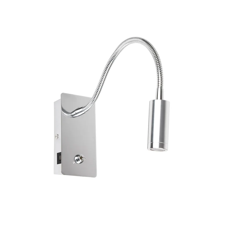 Lámpara de pared aplique Faro Juliet con lector LED cromo 3000K 41025NA