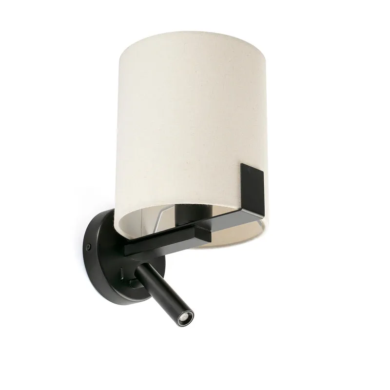 Lámpara de pared aplique Faro Nila con lector E27 LED blanco roto 20053
