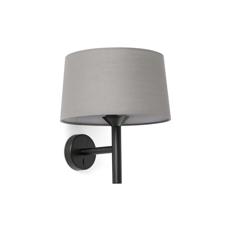 Lámpara de pared aplique Faro Windsor E27 LED negro y gris 20221-129