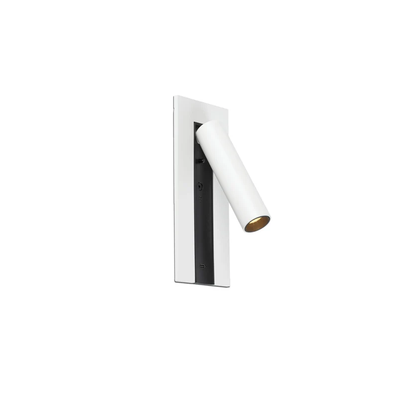 Lámpara de pared aplique Faro Gabo con lector LED blanco mate 2700K 62756