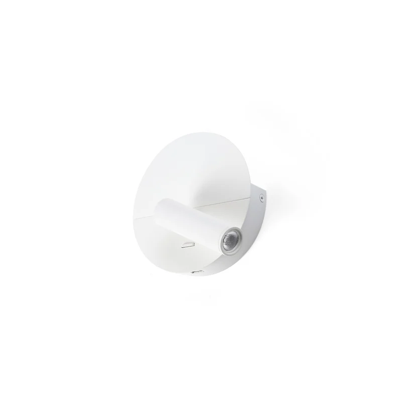 Lámpara de pared aplique Faro Duas con lector LED blanco mate 2700K 68467N