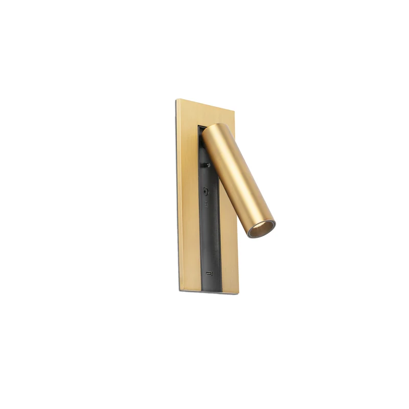 Lámpara de pared aplique Faro Gabo con lector LED bronce 2700K 62758