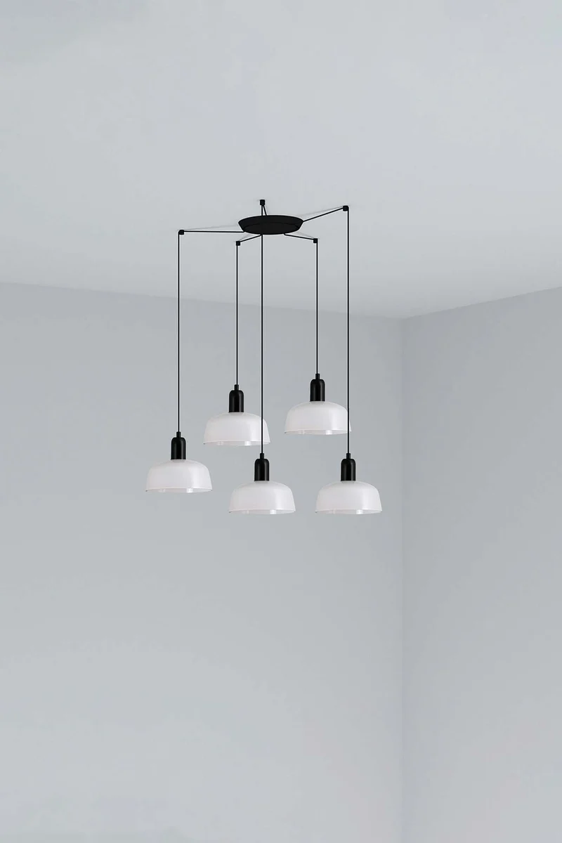Lámpara de techo colgante Faro Tatawin 5 luces E27 LED blanco 20340-140-5L