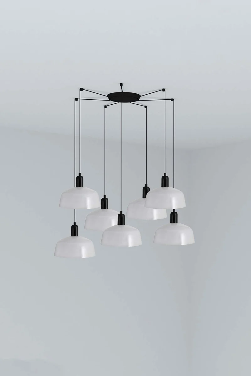 Lámpara de techo colgante Faro Tatawin 7 luces E27 LED blanco 20340-145-7L