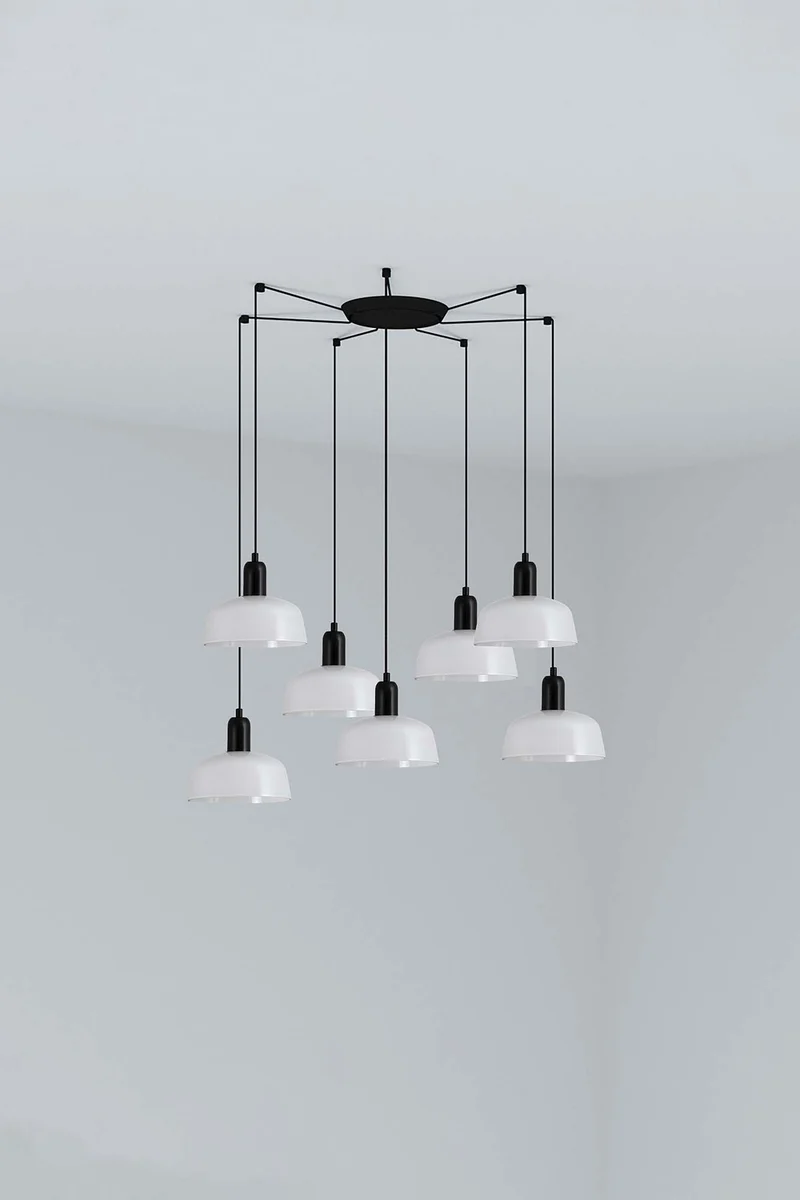 Lámpara de techo colgante Faro Tatawin 7 luces E27 LED blanco 20340-140-7L