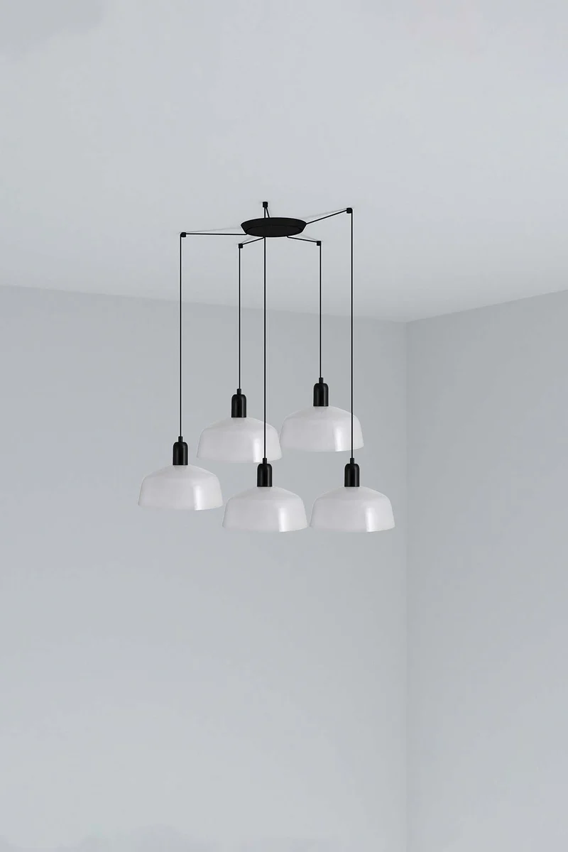 Lámpara de techo colgante Faro Tatawin 5 luces E27 LED blanco 20340-145-5L