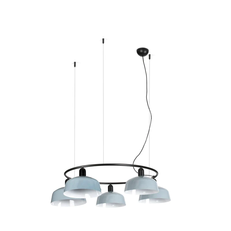 Lámpara de techo colgante Faro Tatawin 5 luces E27 LED azul 20343-147-5L
