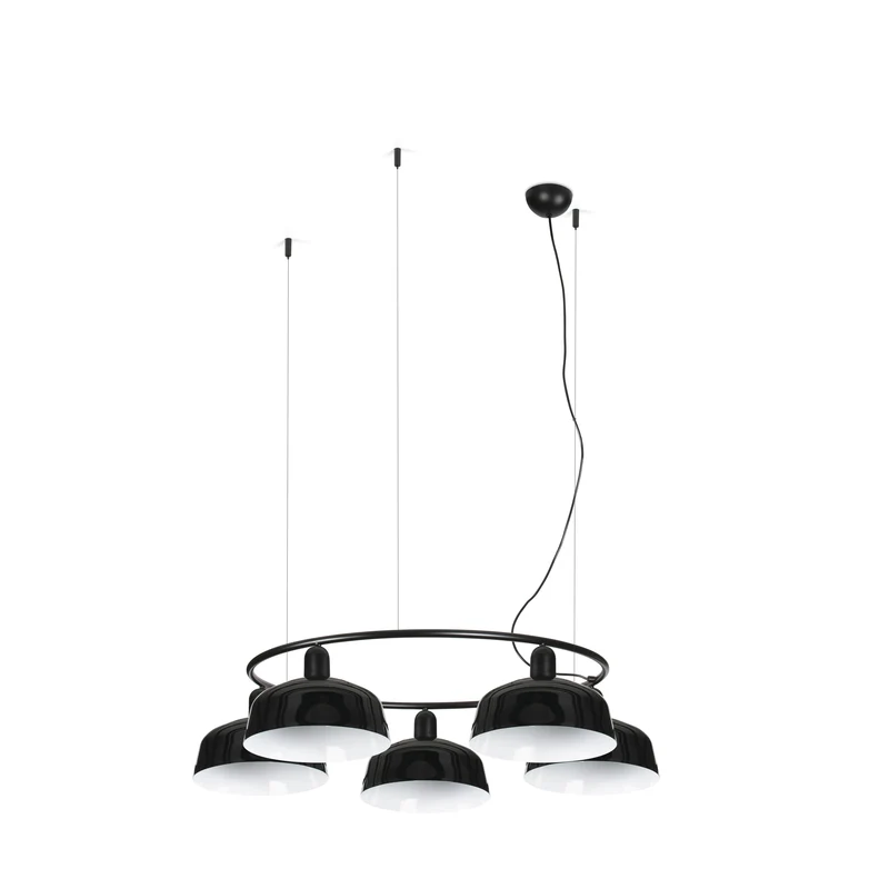 Lámpara de techo colgante Faro Tatawin 5 luces E27 LED negro 20343-146-5L
