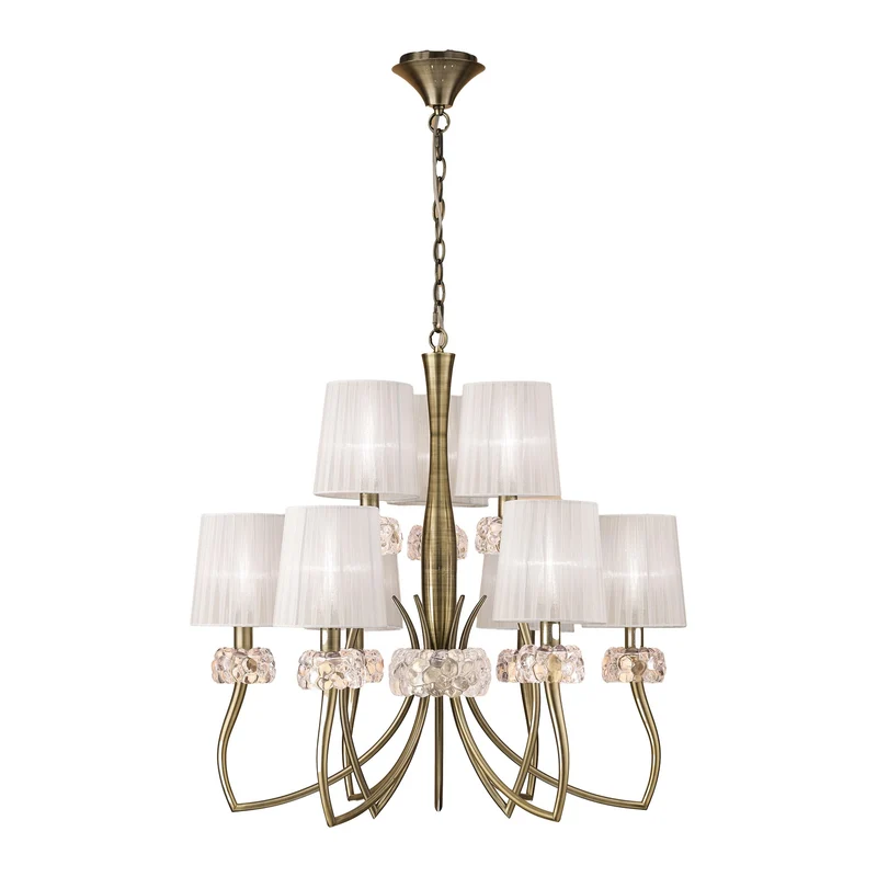 Mantra Loewe Lámpara de techo colgante cuero Ø75cm 4730