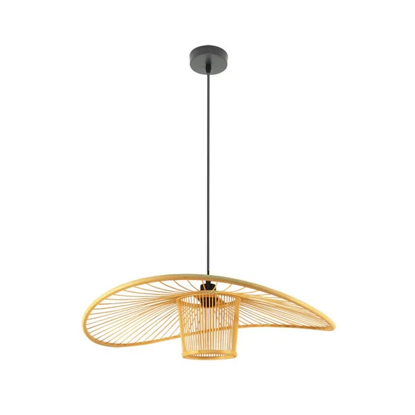 Fabrilamp Dylan Lámpara colgante de bambú negro y natural 60 cm 222096086