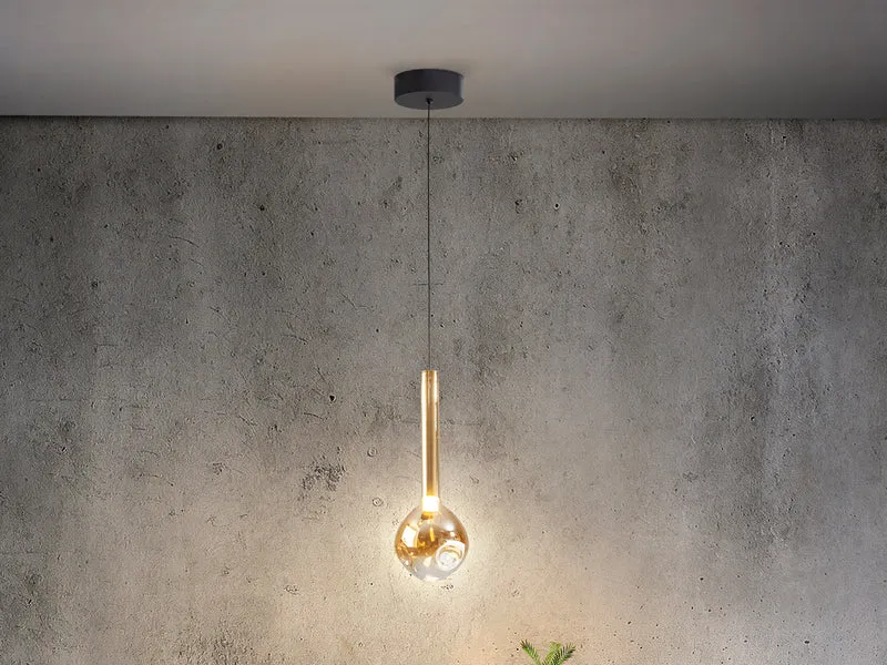 Lámpara de techo colgante Schuller Essenza 1 luz negro y dorado 3000K