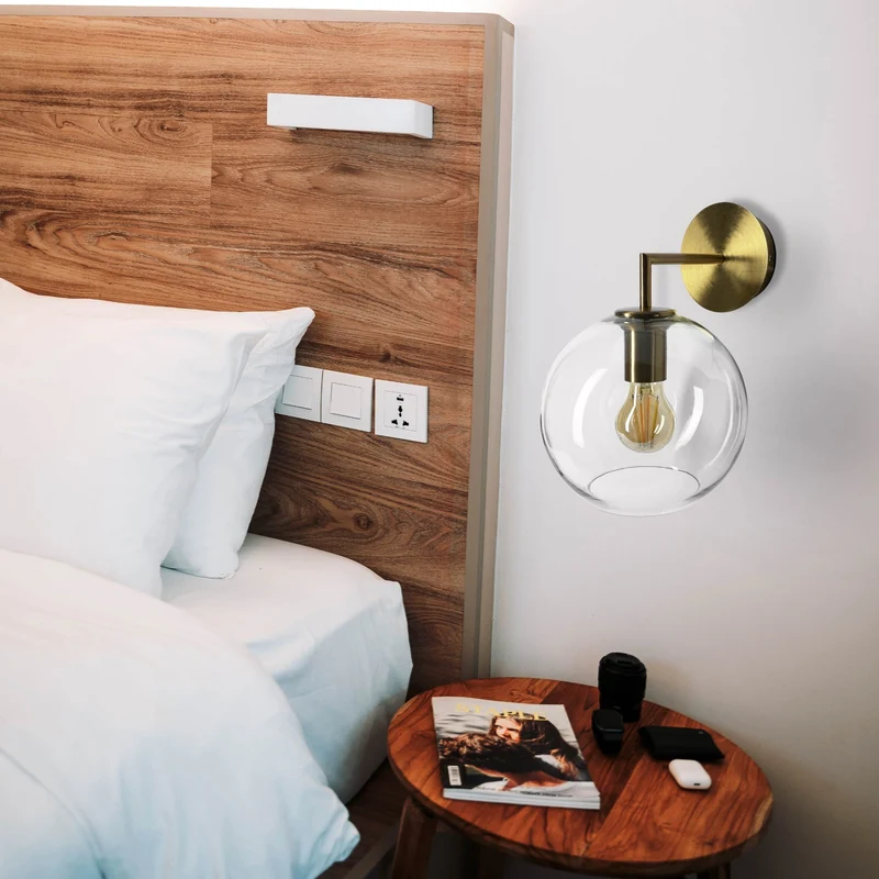 Aplique de pared Sulion Bogart LED cristal metal cobrizo 60W