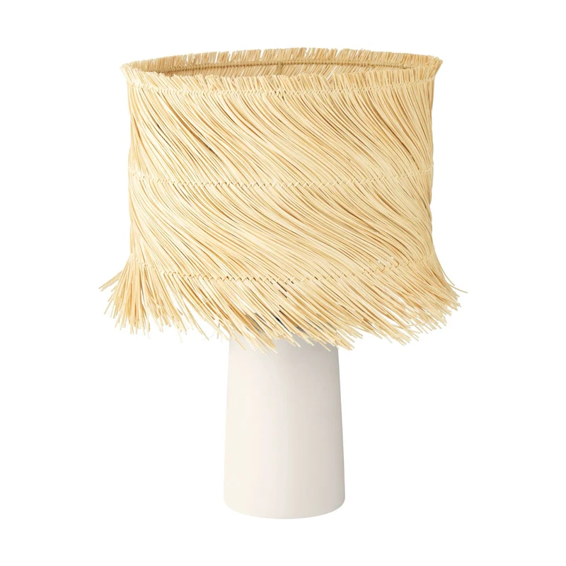 EGLO Paisano Lámpara sobremesa cerámica ratán beige