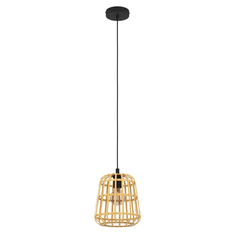 EGLO Montezuelo Lámpara de techo colgante acero madera negro