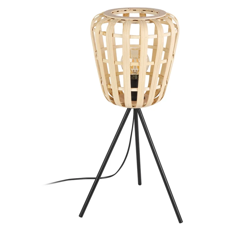 EGLO Montezuelo Lámpara sobremesa acero madera negro