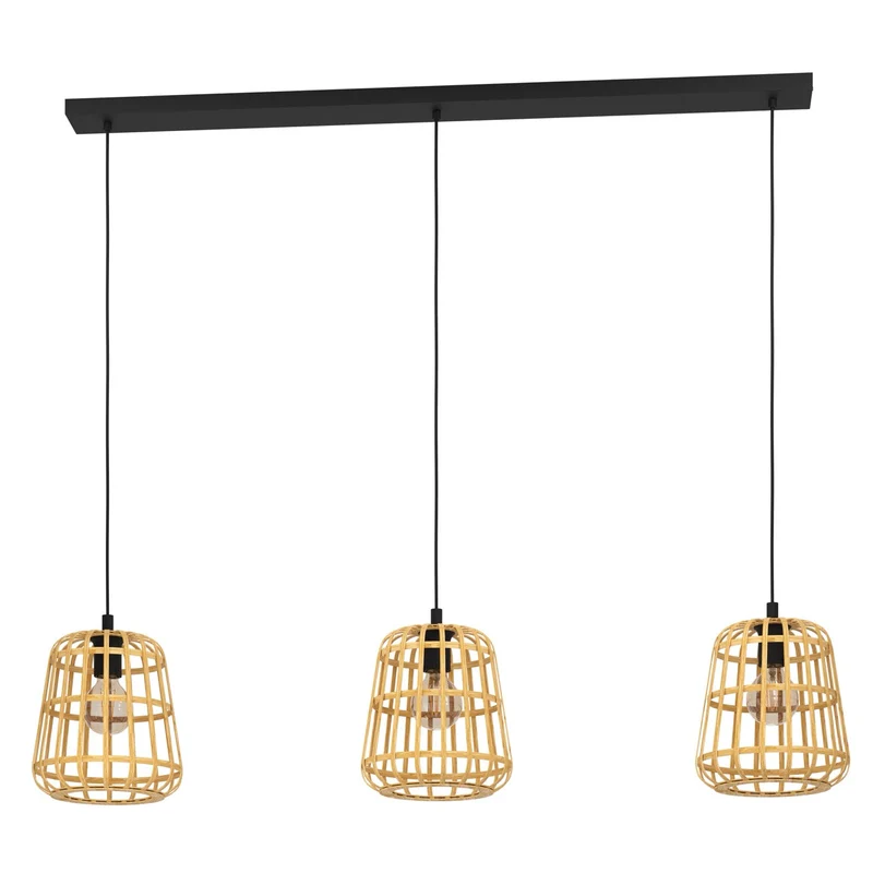 EGLO Montezuelo Lámpara de techo colgante acero madera negro