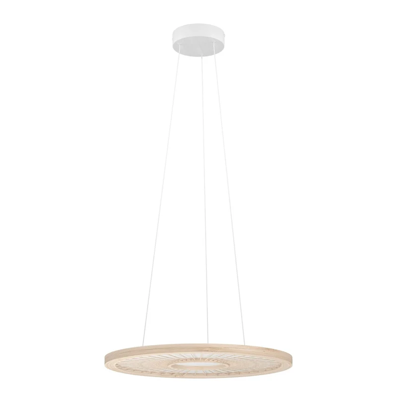 EGLO Dehesa Lámpara de techo colgante LED regulable aluminio acero madera blanco