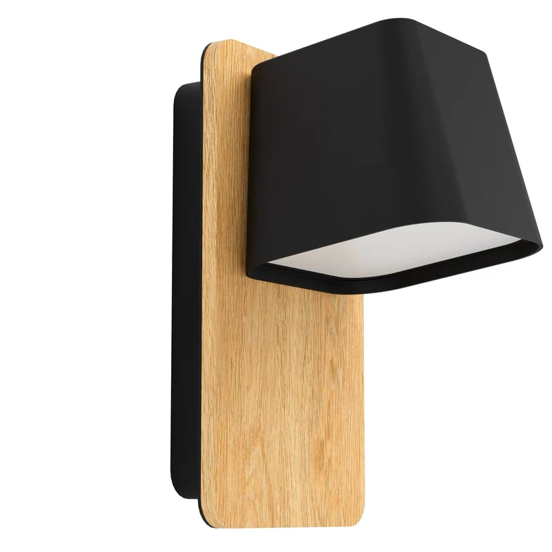 EGLO Ruscio Lámpara de pared aceromadera acero negrocafé negroblanco
