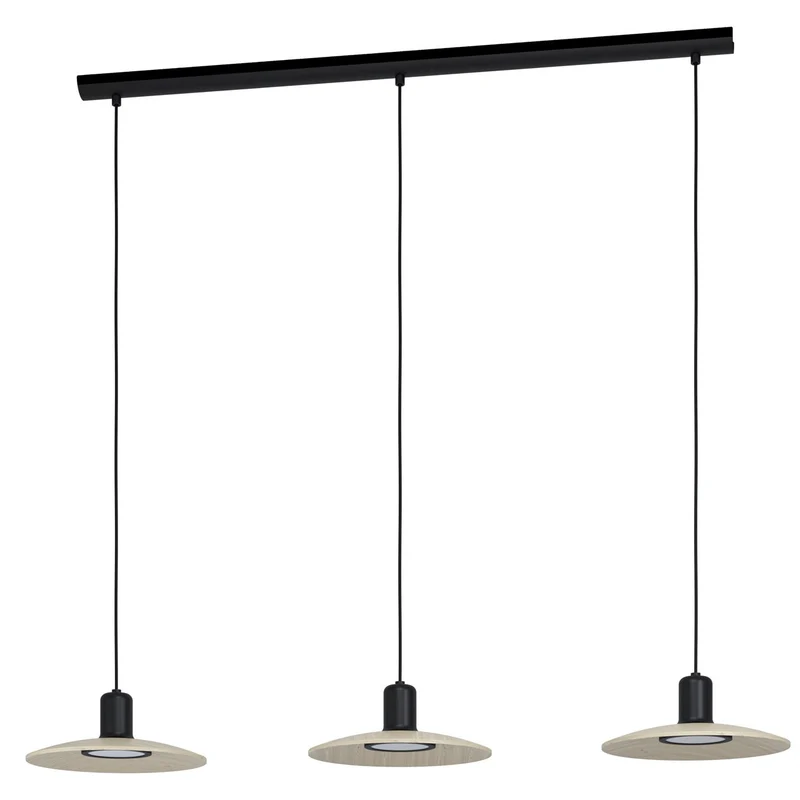 EGLO Mayazes Lámpara de techo colgante LED acero madera negro 39912