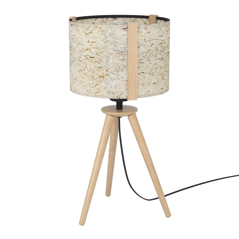 EGLO Hontongas Lámpara sobremesa madera acero tejido con heno café negro beige verde