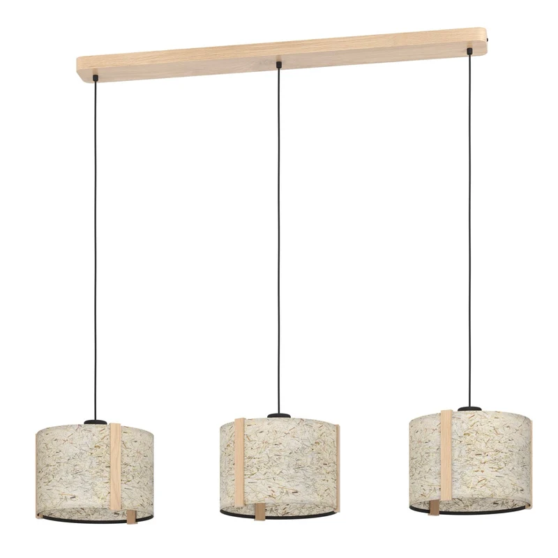 EGLO Hontongas Lámpara de techo colgante madera acero tejido café beige
