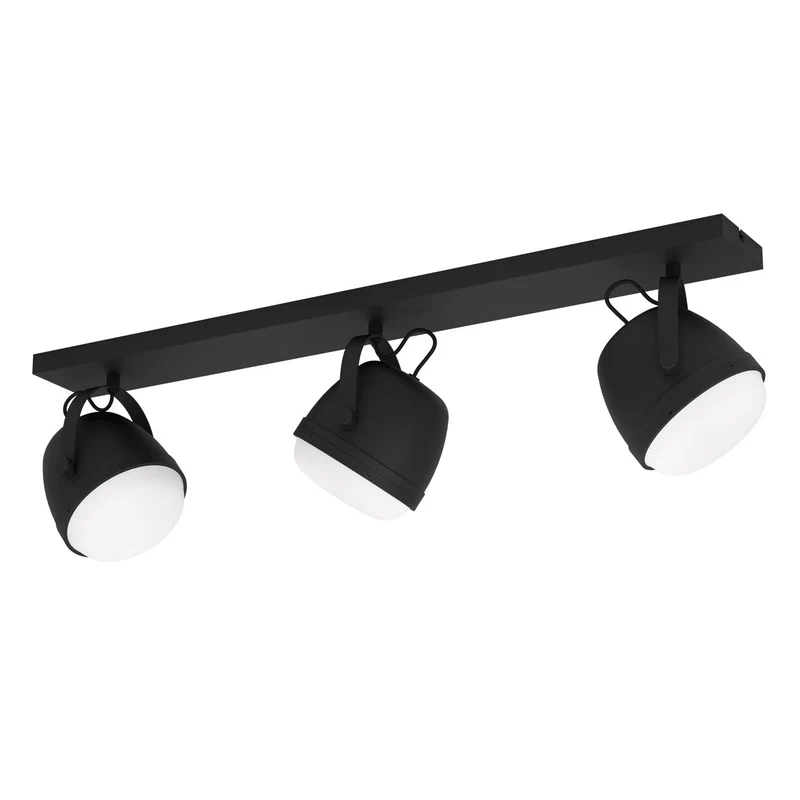 EGLO Upanema Plafón acero vidrio grabado negro blanco