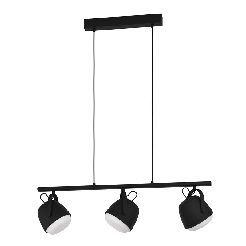 EGLO Upanema Lámpara de techo colgante acero vidrio grabado negro blanco