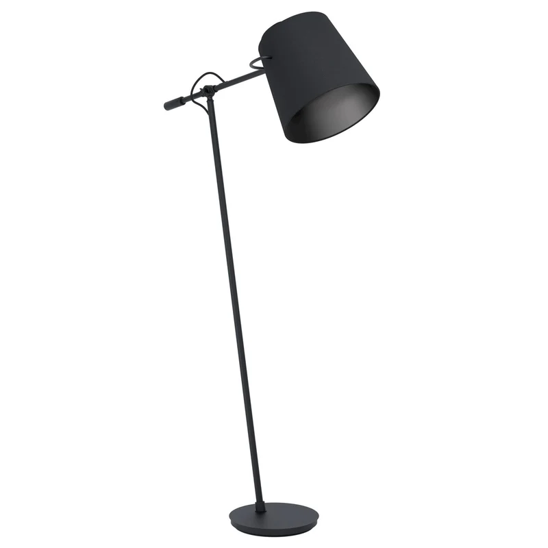 EGLO Granadillos Lámpara de pie acero textil negro negro 39867 para dormitorio y comedor