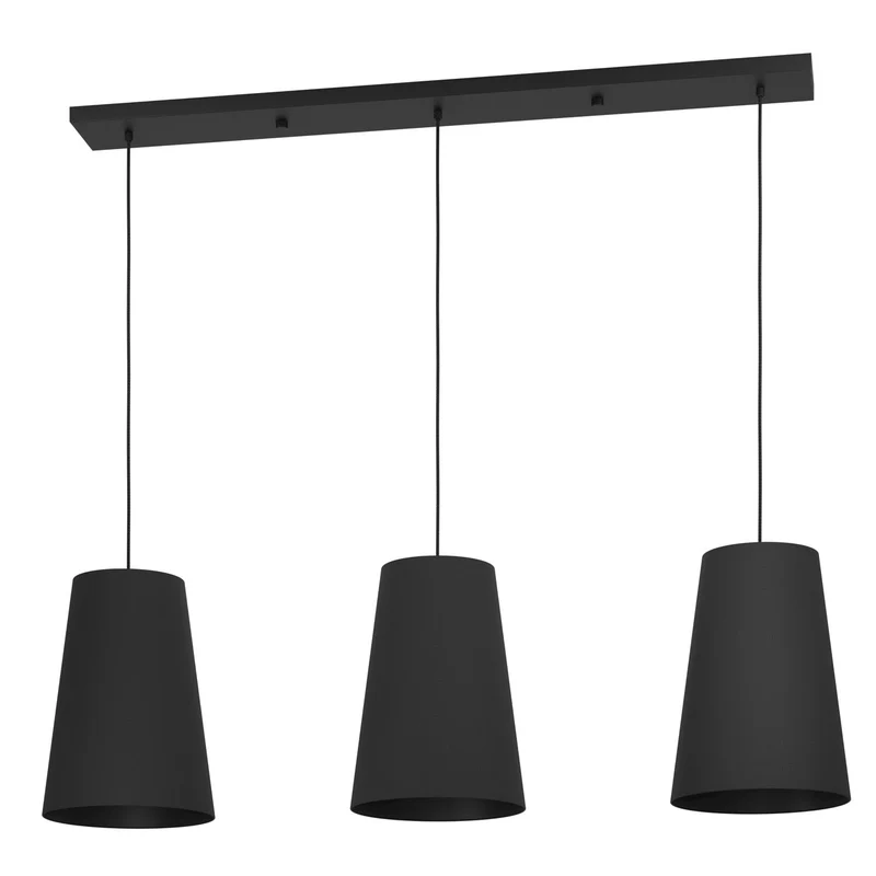 EGLO Petrosa Lámpara de techo colgante acero textil negro negro