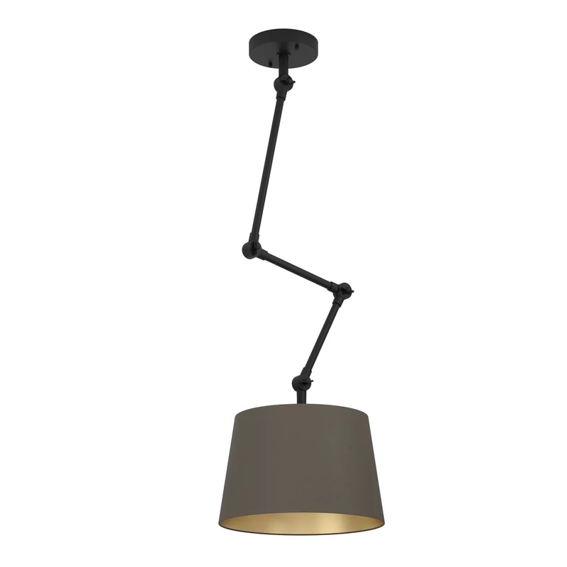 EGLO Pistunio Plafón acero textil negro cappuccinolatón