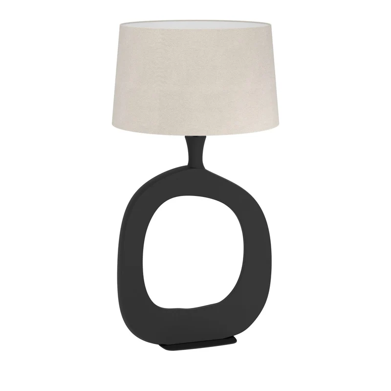 EGLO Diezma Lámpara sobremesa acero textil lino negro