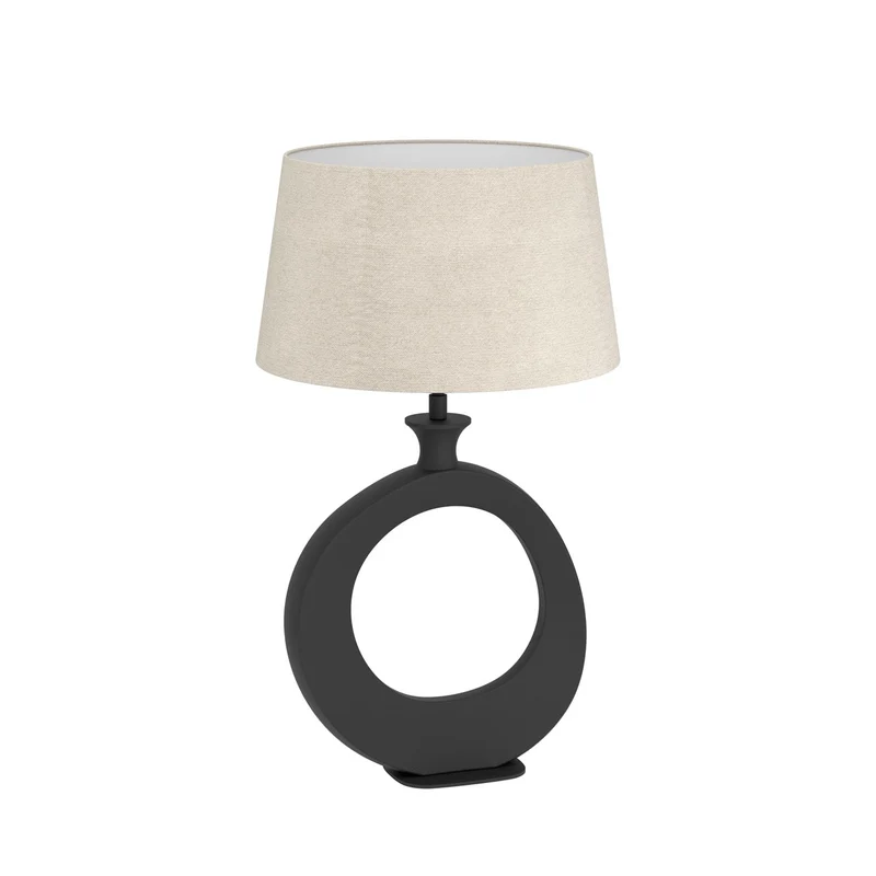 EGLO Diezma Lámpara sobremesa acero textil lino negro