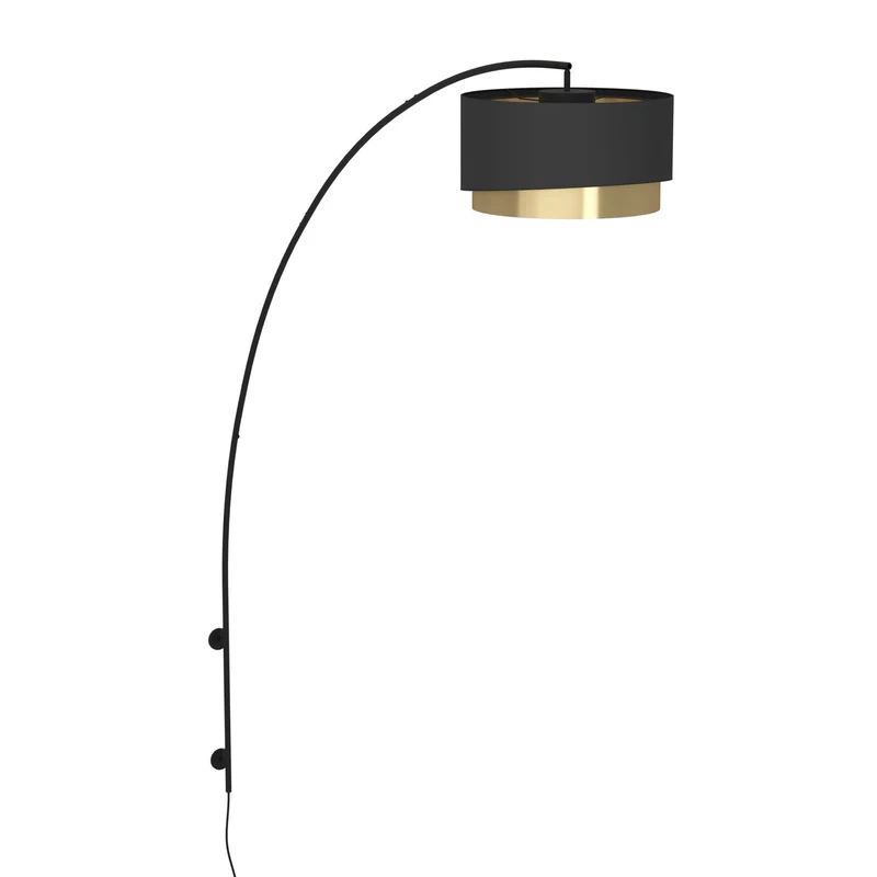 EGLO Manderline Lámpara de pared regulable acero textil negro negrolatón