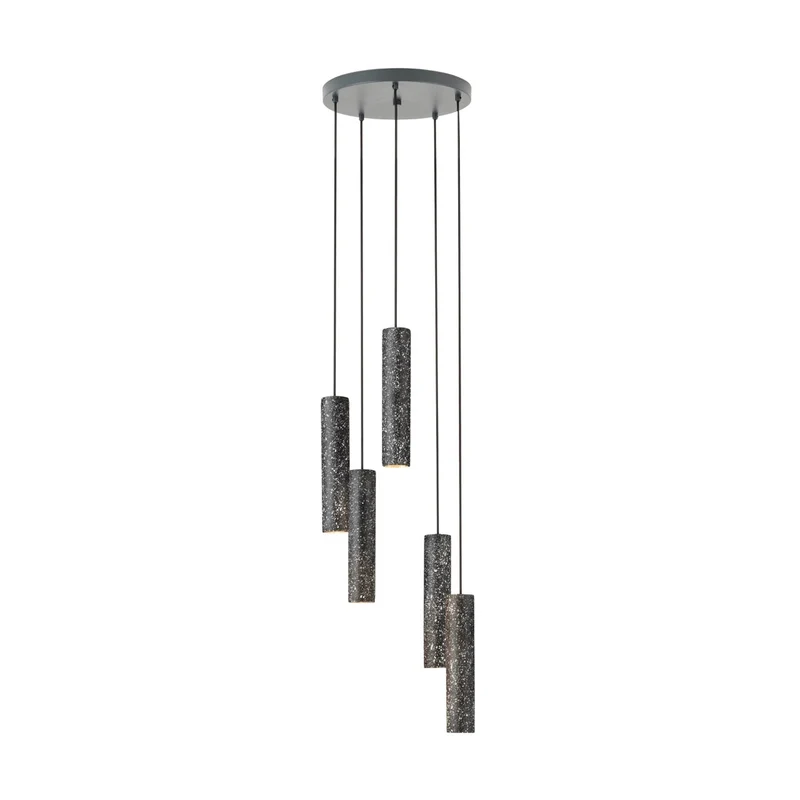 EGLO Mentalona Lámpara de techo colgante LED acero terrazo antracita negroblanco 39823