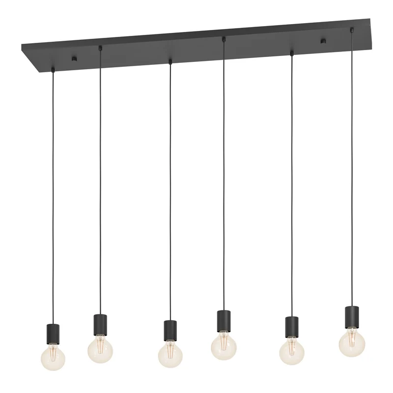 EGLO Huebro Lámpara de techo colgante acero negro para salón y comedor