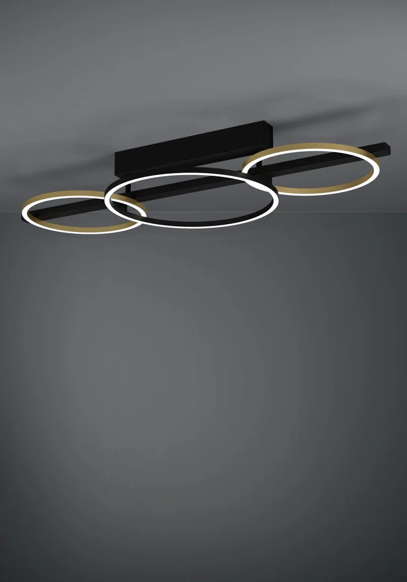 EGLO Lanacera Plafón LED regulable 2 luces aceroaluminio plástico negrooro blanco