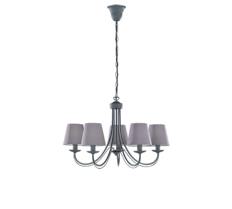 Lámpara colgante Trio Cortez de 5 luces en gris 110600578