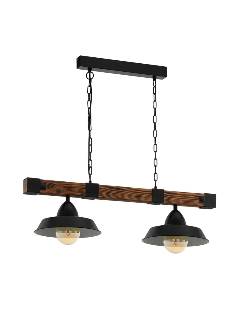 EGLO Oldbury Lámpara colgante 2 luces acero negro 44085