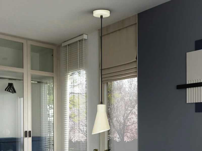 Lámpara de techo colgante Schuller Bera 1 luz crema satinado 13305