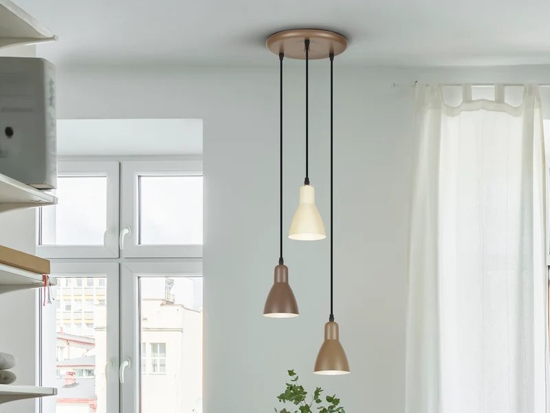 Lámpara de techo colgante Schuller Afra 3 luces marrón 13217