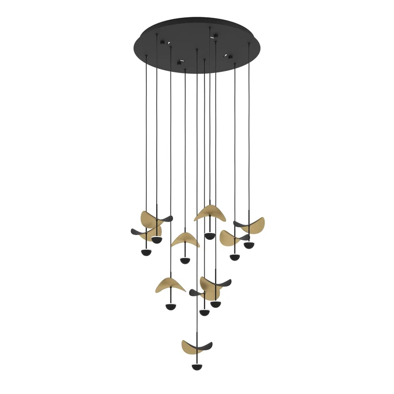EGLO Dracera Lámpara de techo colgante LED regulable Ø58cm oro negro