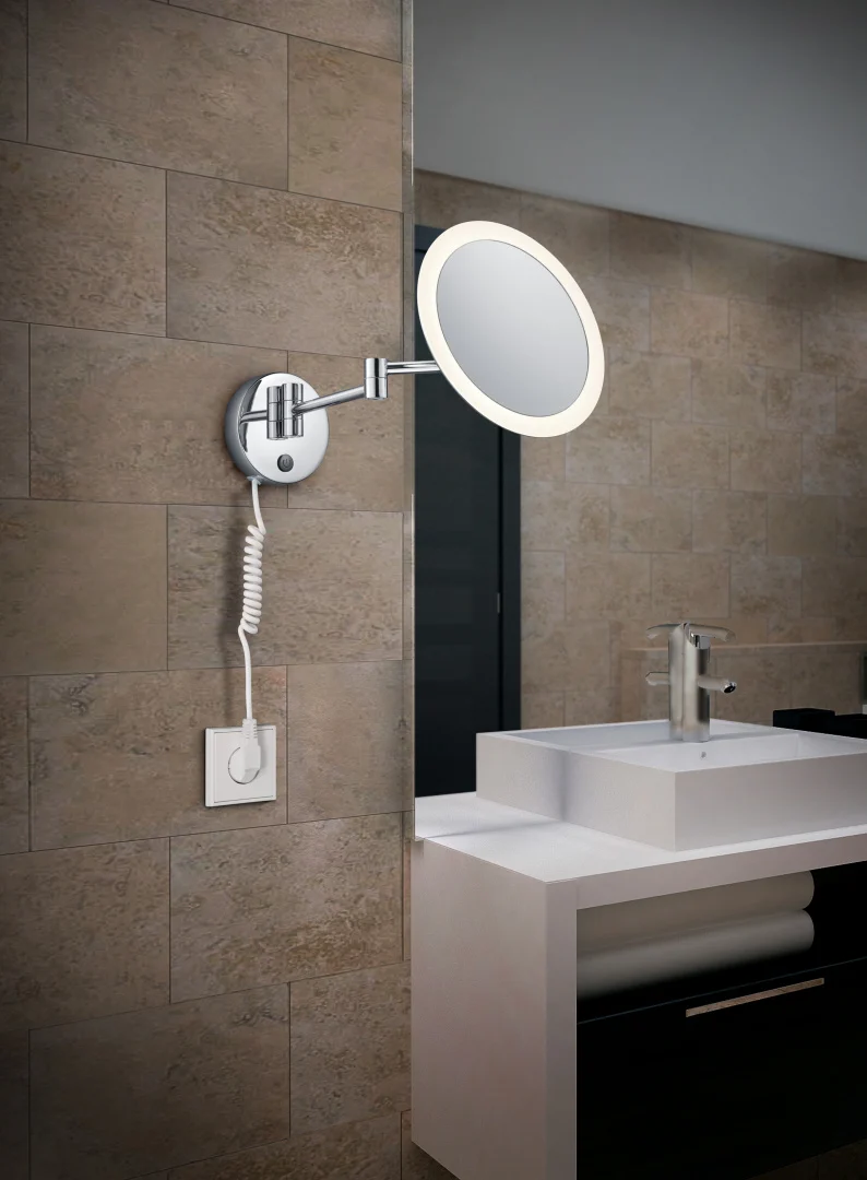 Aplique de baño Trio View LED cromo 3000K táctil IP44 282990106