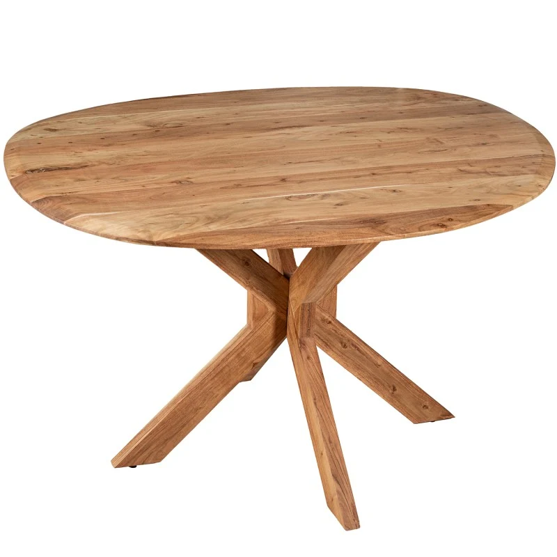 Mesa comedor ovalada madera mango 140x120x77cm 83643