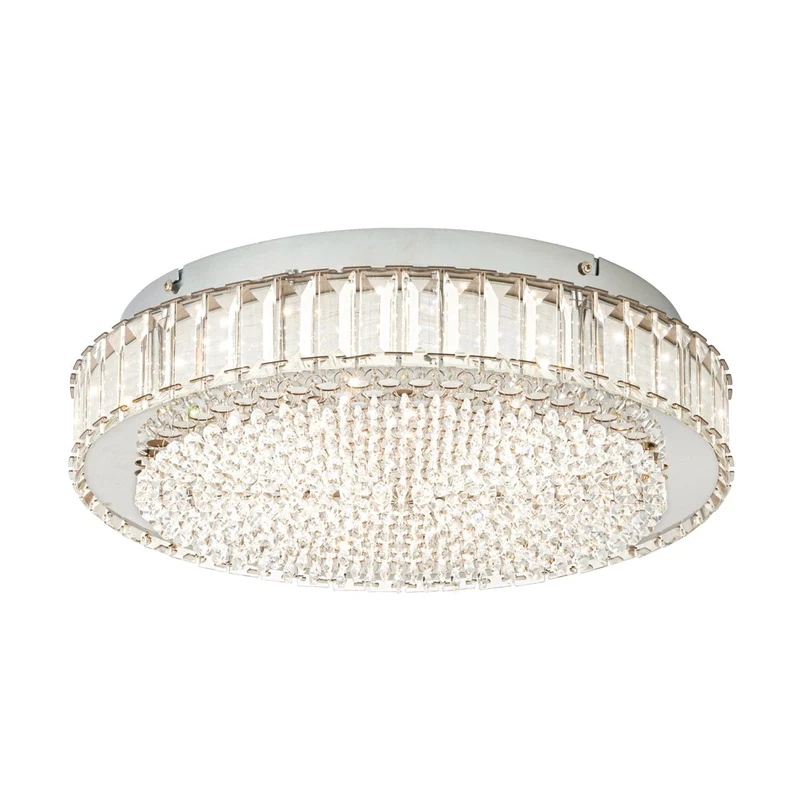 EGLO Balparda Plafón LED regulable acero cristal cromo claro 39746