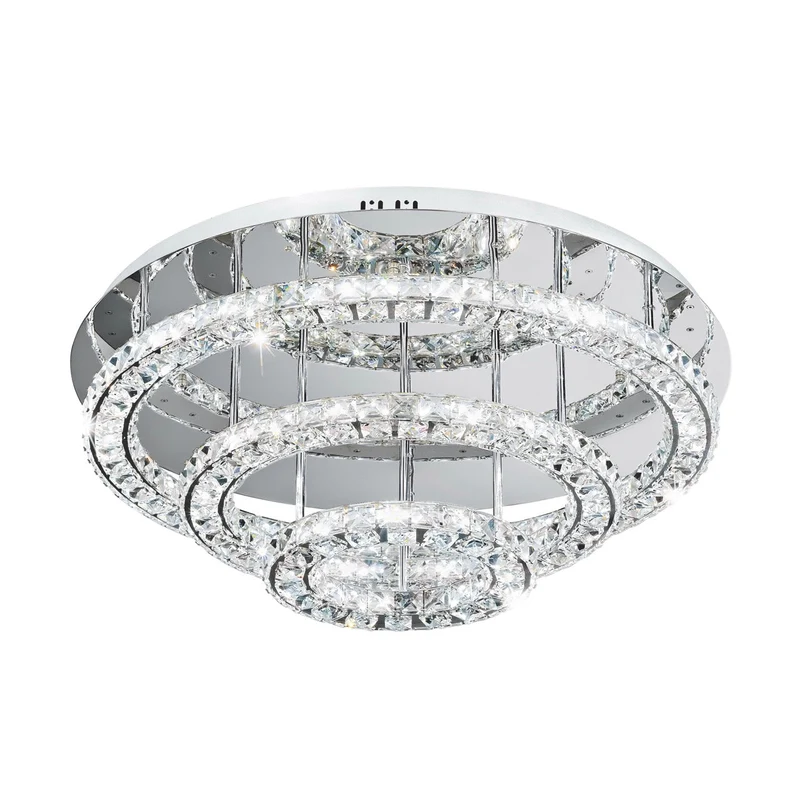 EGLO Toneria Plafón LED 2 luces acero inoxidable cristal cromo claro 39002