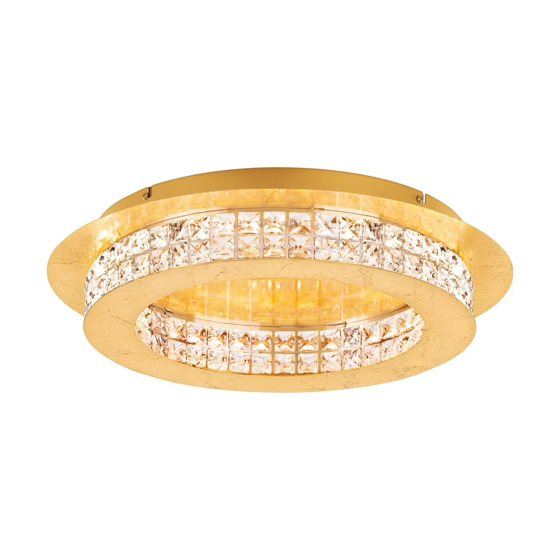EGLO Principe Plafón LED regulable acero cristal dorado claro 39405