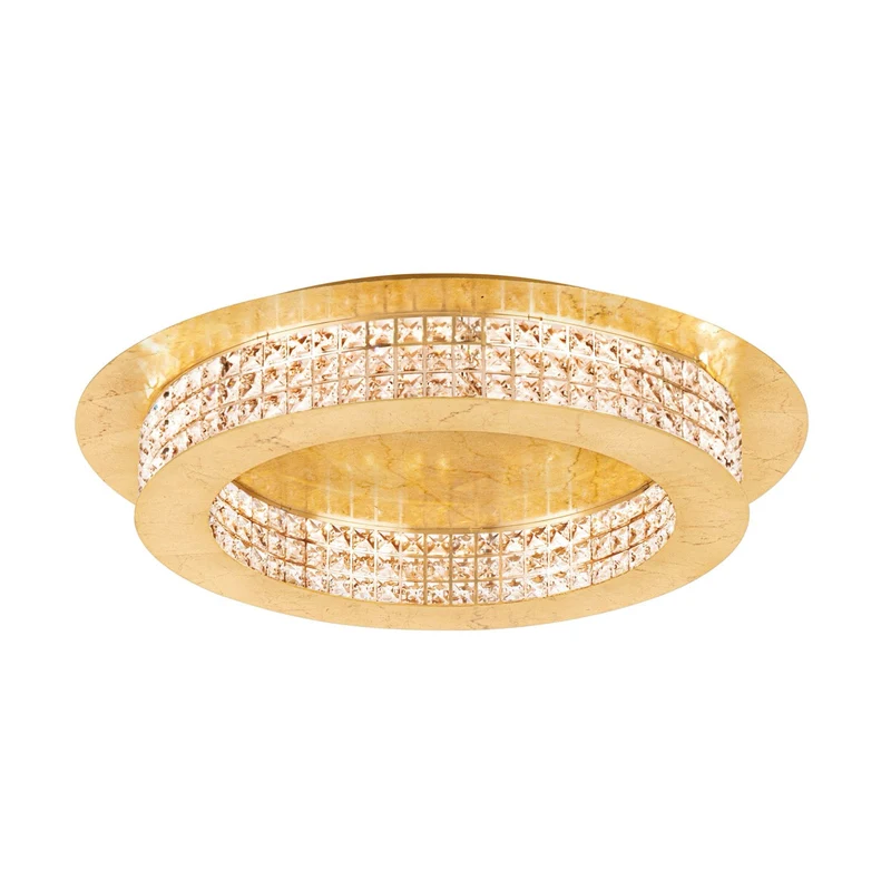EGLO Principe Plafón LED regulable acero cristal dorado claro 39406