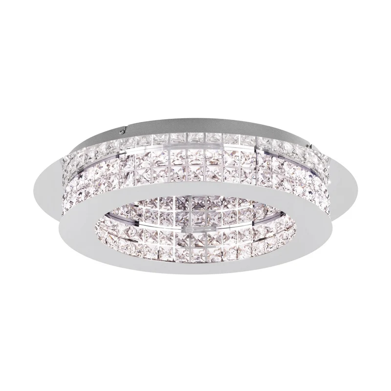 EGLO Principe Plafón LED regulable acero cristal cromo claro 39401