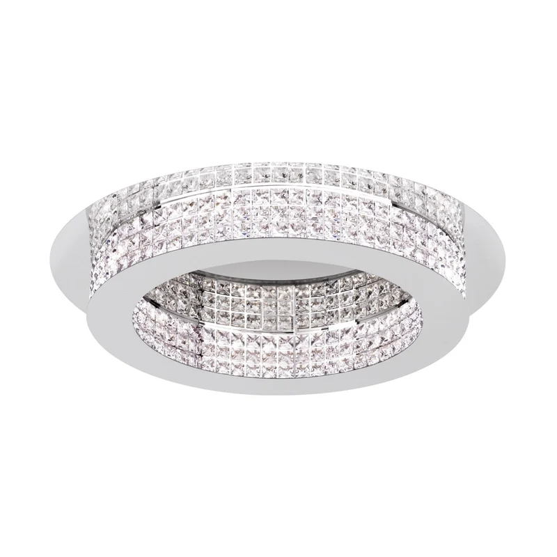 EGLO Principe Plafón LED regulable acero cristal cromo claro 39402