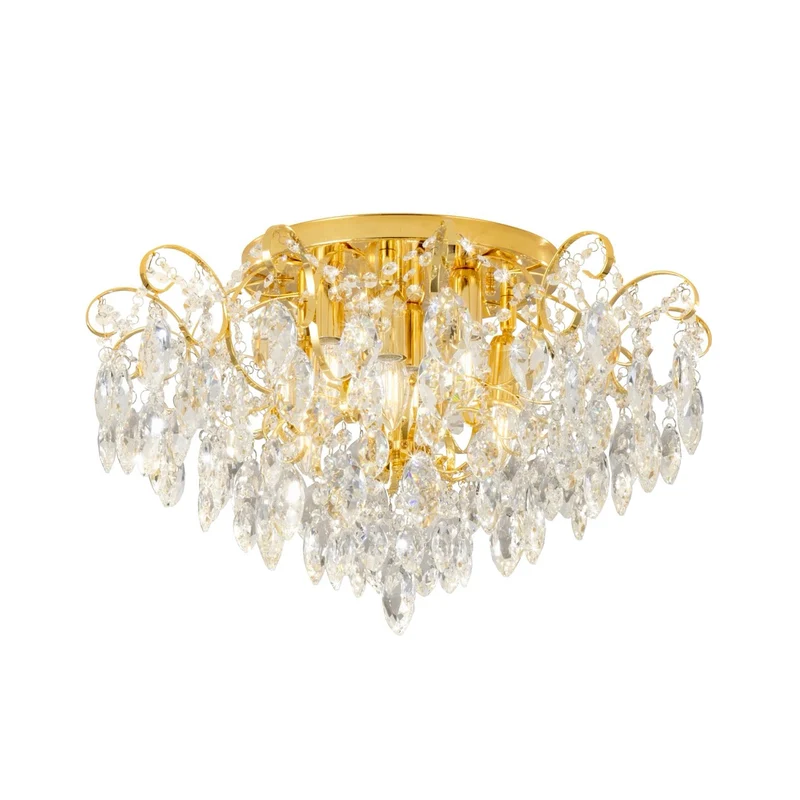EGLO Fenoullet 1 Plafón acero cristal latón claro 39602 para salón y dormitorio